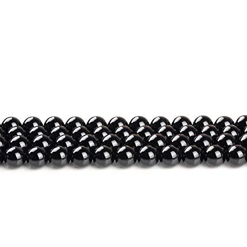Black Natural Agate Loose Beads 6mm Round Stone Beads for Making Bracelets Jewelry Approxi 62/pcs
