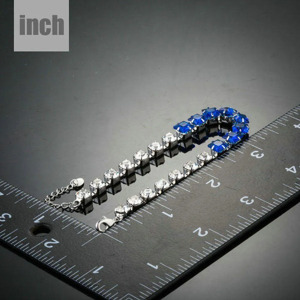 Blue and Clear Cubic Zirconia Bracelet