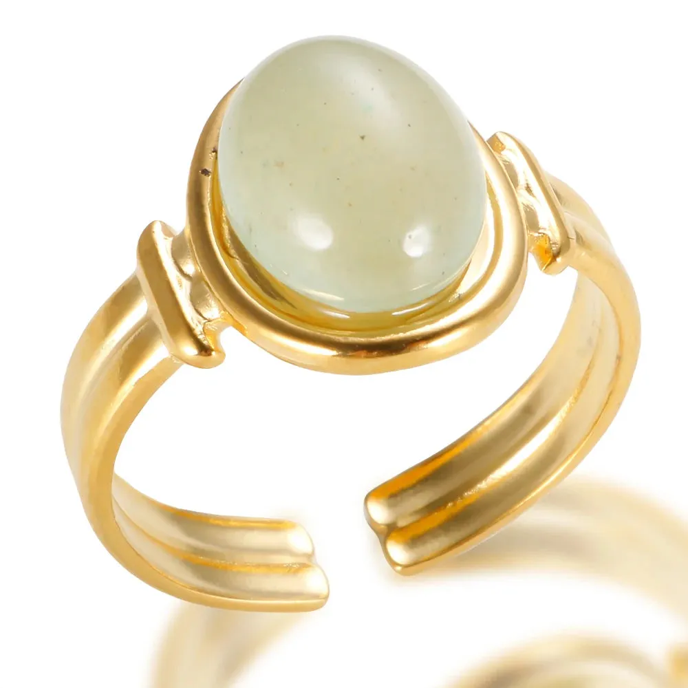 C-shaped Open Ring Natural Tiger Eye Stone Ring