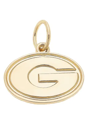 CANVAS STYLE CHARM BAR -  Georgia Bulldogs Shiny Gold Logo Charm