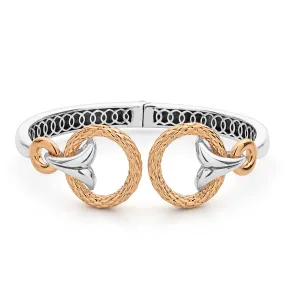 Capulet Torque Cuff 22mm - Two Tone Rose   Silver