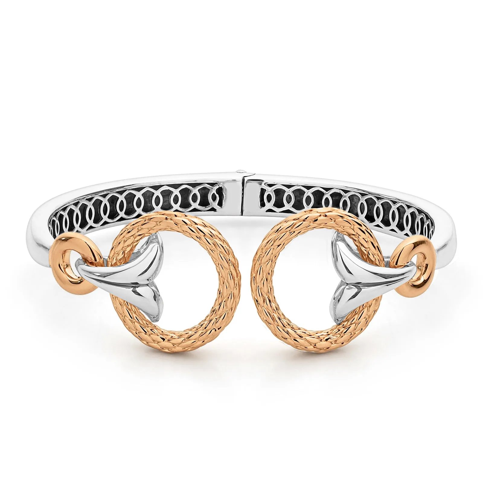 Capulet Torque Cuff 22mm - Two Tone Rose   Silver