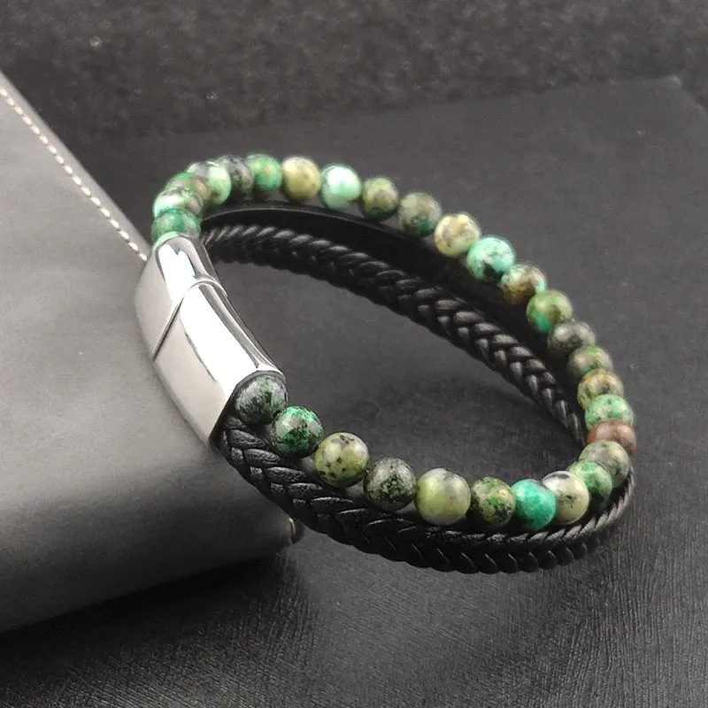 Charm Men Bracelet Rope Stainless Steel Magnetic bracelet bangles Chain