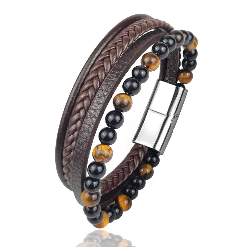 Charm Men Bracelet Rope Stainless Steel Magnetic bracelet bangles Chain