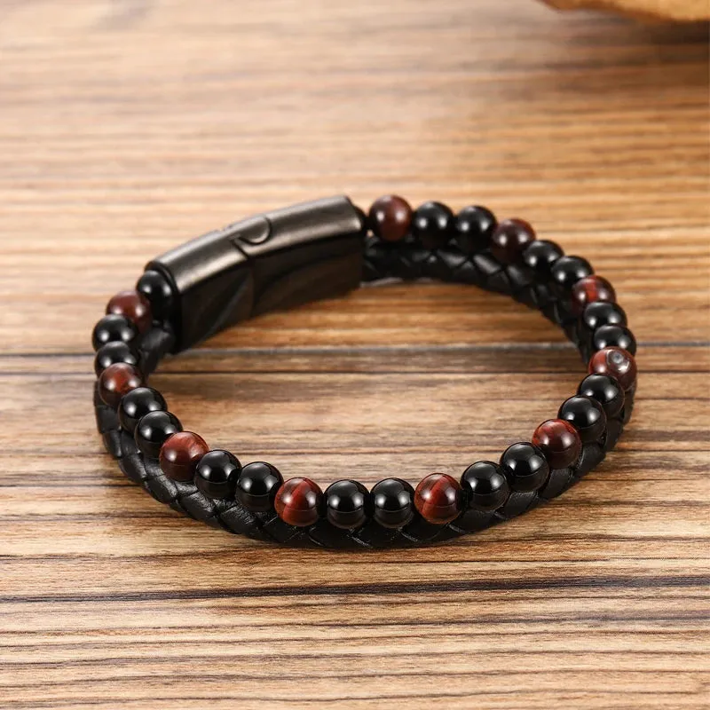 Charm Men Bracelet Rope Stainless Steel Magnetic bracelet bangles Chain