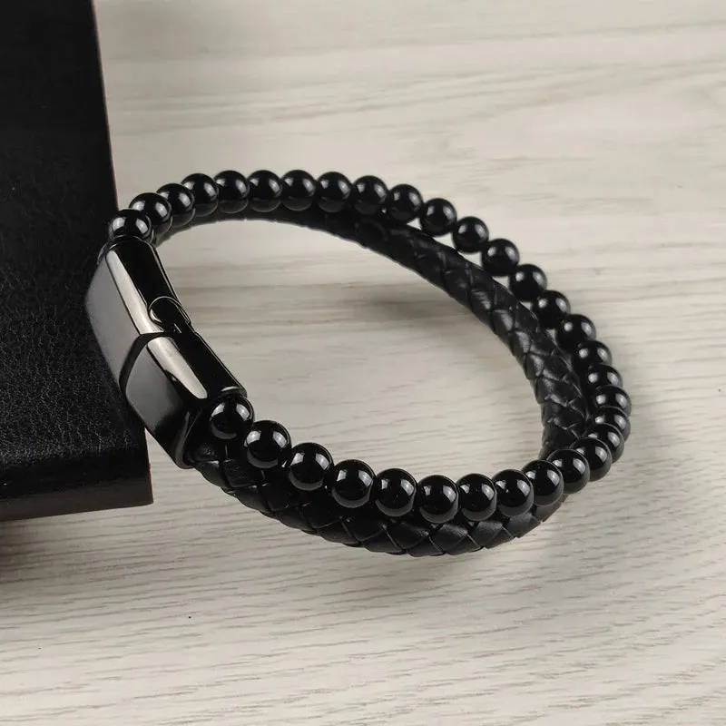 Charm Men Bracelet Rope Stainless Steel Magnetic bracelet bangles Chain