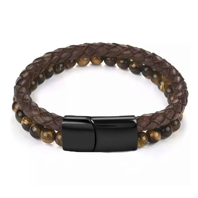 Charm Men Bracelet Rope Stainless Steel Magnetic bracelet bangles Chain
