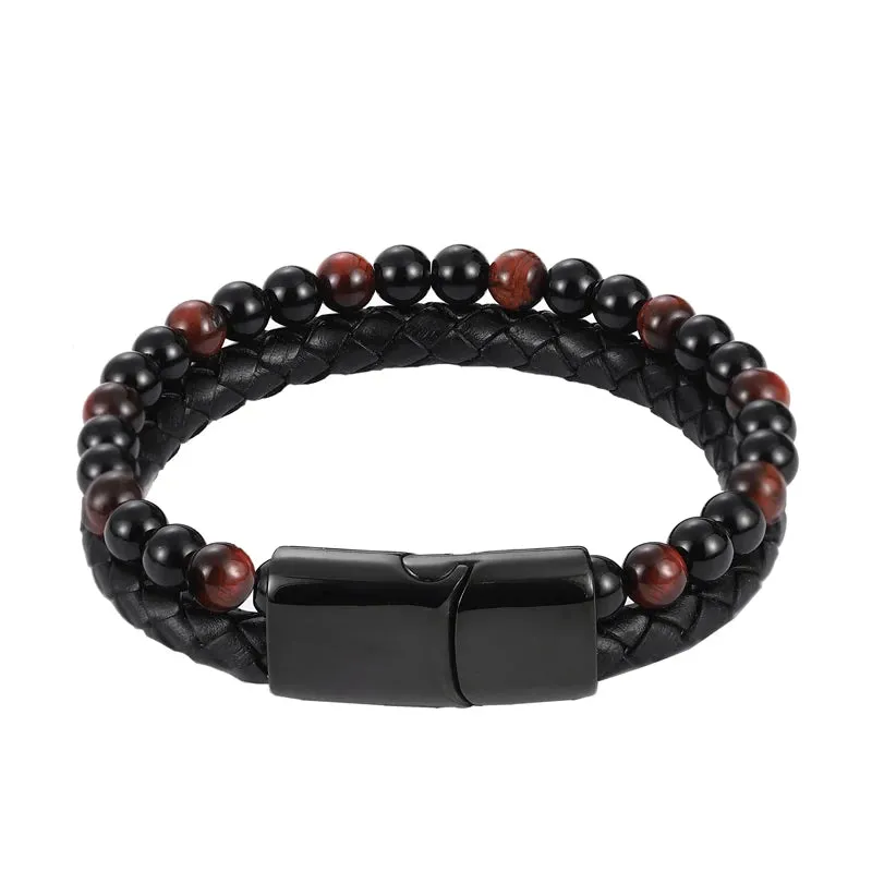 Charm Men Bracelet Rope Stainless Steel Magnetic bracelet bangles Chain