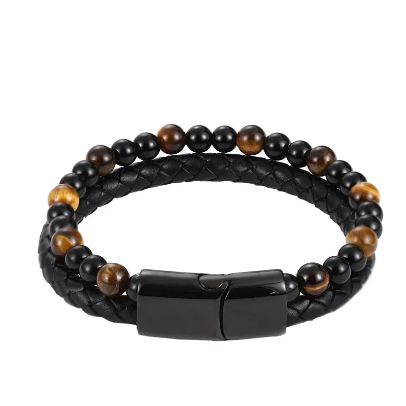 Charm Men Bracelet Rope Stainless Steel Magnetic bracelet bangles Chain