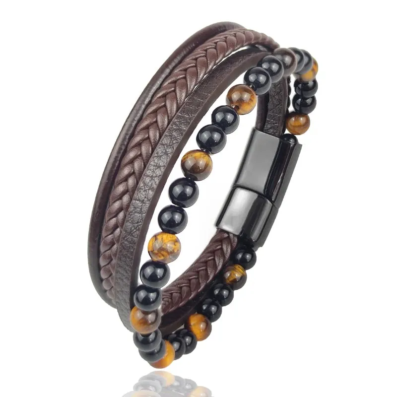 Charm Men Bracelet Rope Stainless Steel Magnetic bracelet bangles Chain