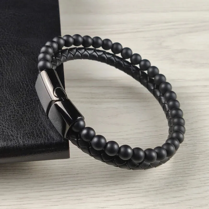 Charm Men Bracelet Rope Stainless Steel Magnetic bracelet bangles Chain