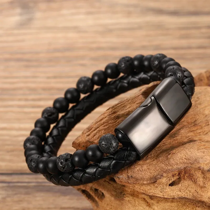 Charm Men Bracelet Rope Stainless Steel Magnetic bracelet bangles Chain