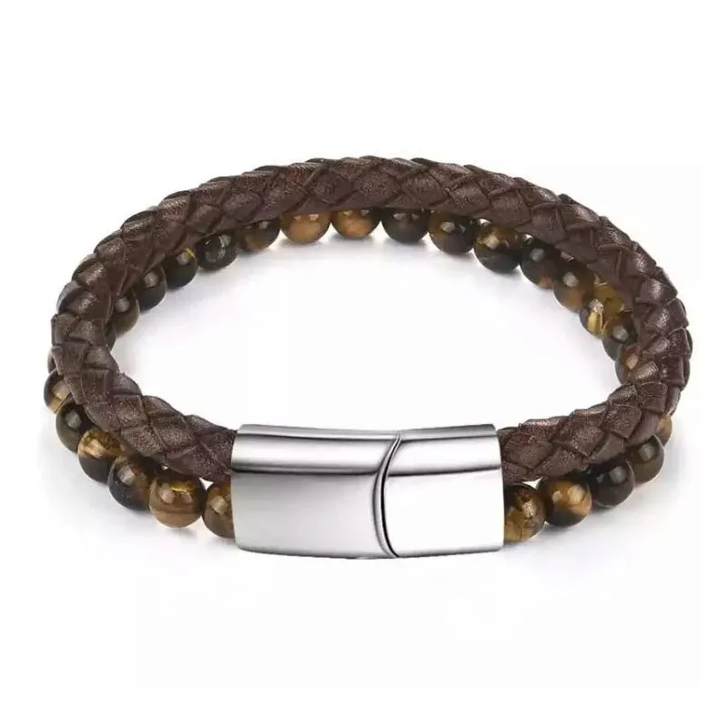 Charm Men Bracelet Rope Stainless Steel Magnetic bracelet bangles Chain