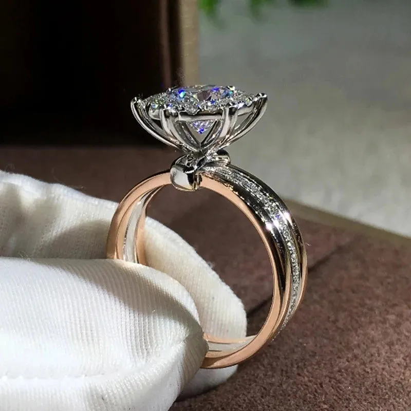 Classic 4 Claws Bridal Ring Wedding Zircon Timeless Style Jewelry