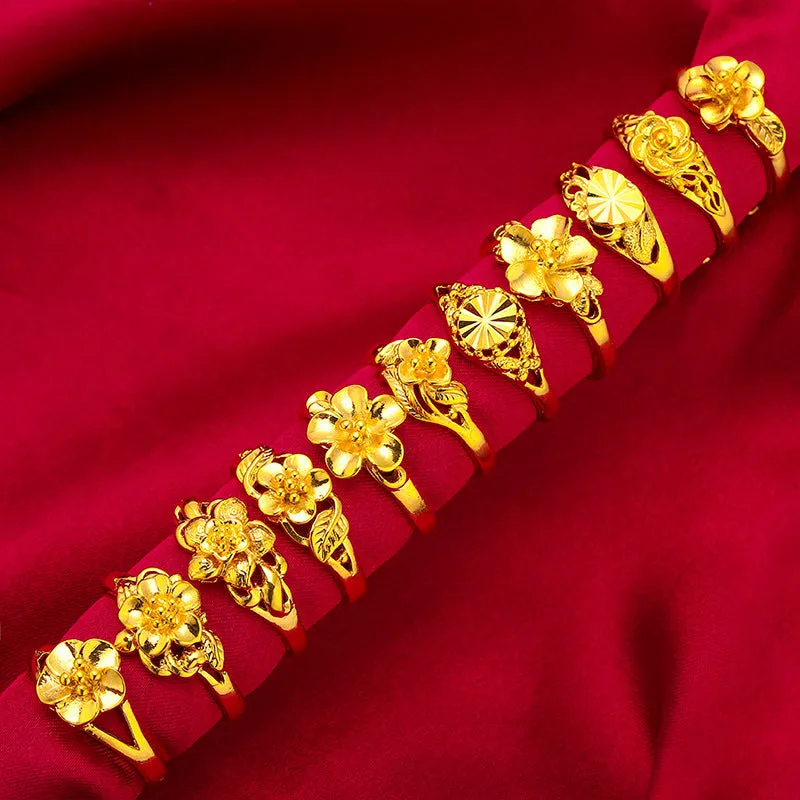 Classic Sand Gold Rings