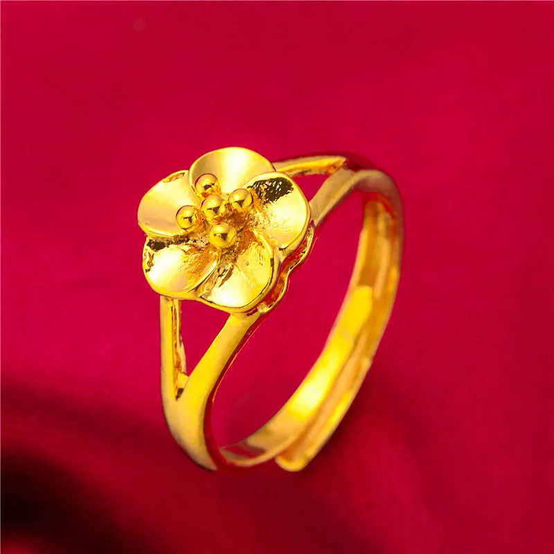 Classic Sand Gold Rings