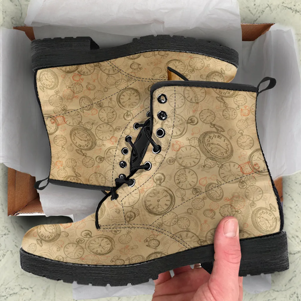 Classic Time Women's Vegan leather Combat Boots