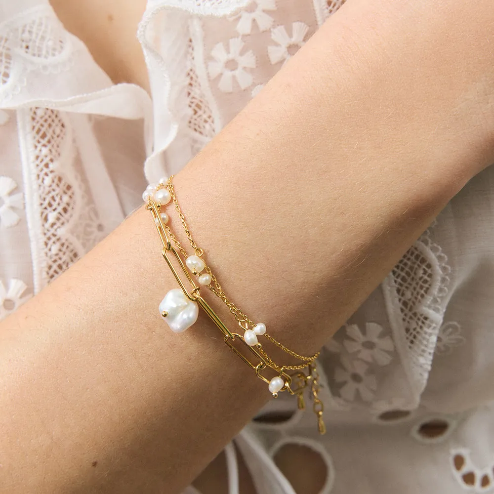 Cobi Bracelet - Gold   Pearl