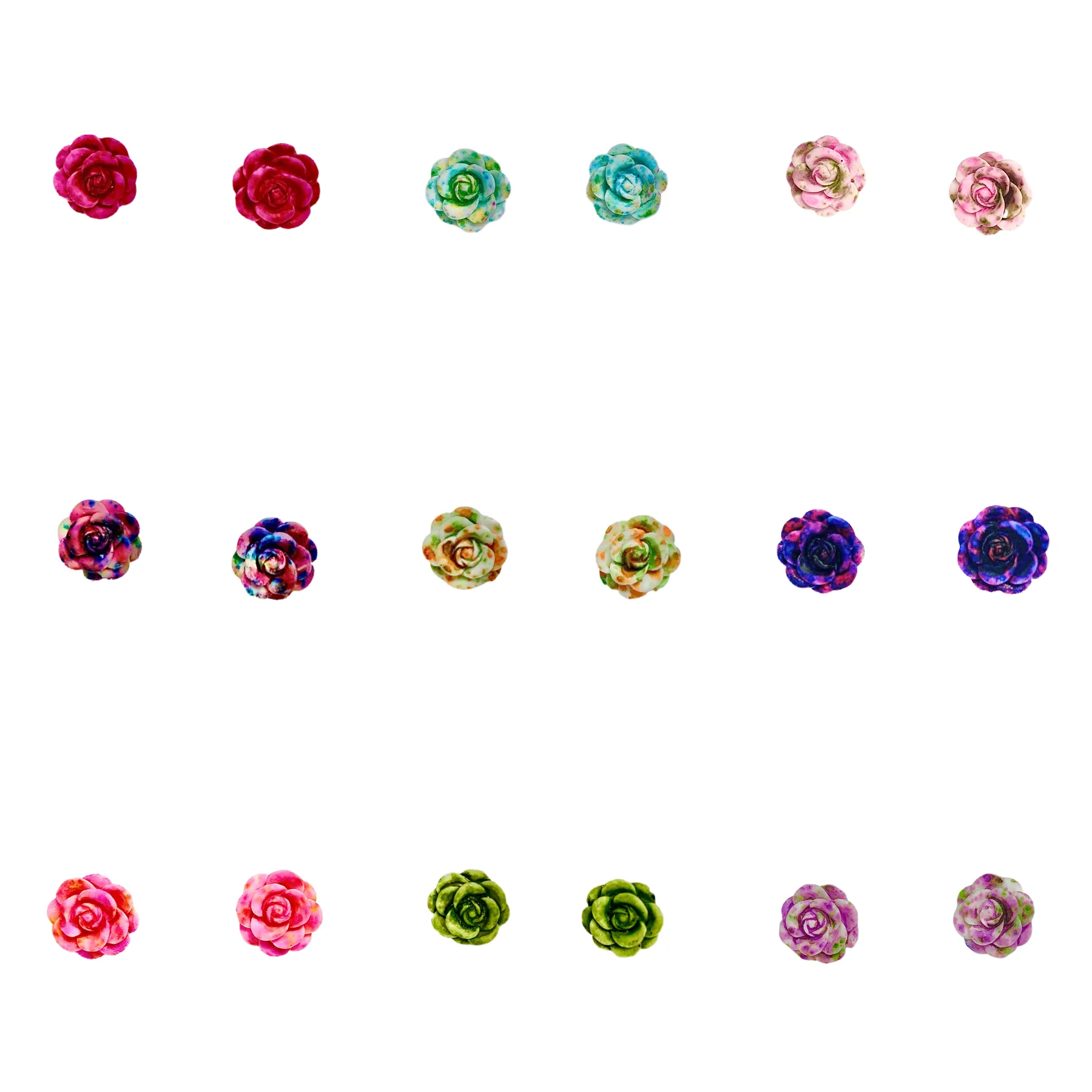 Colorful Rose Earrings