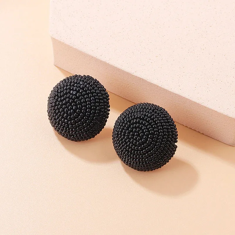 Colorful Tiny Bead Stud Earrings