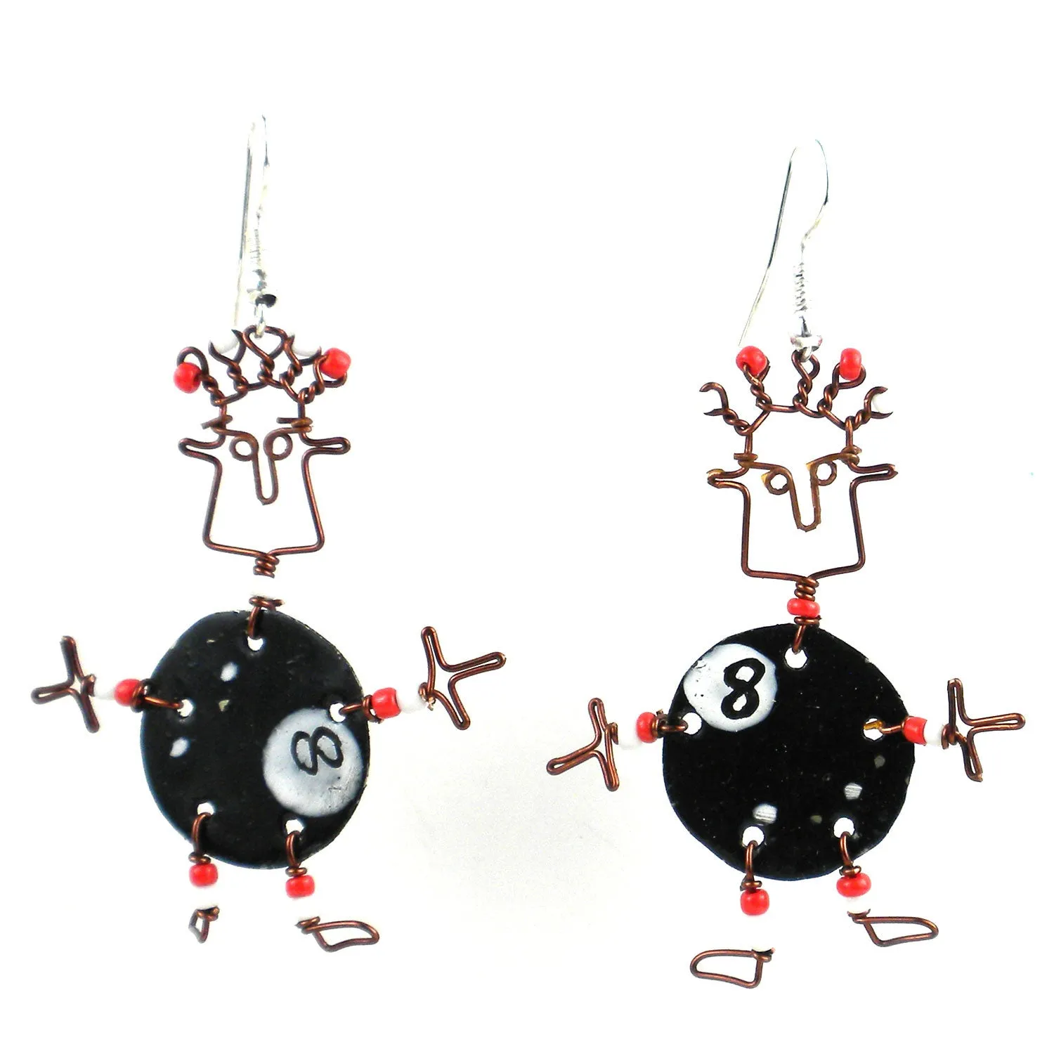 Dancing Girl Eight Ball Earrings Creative Alternatives