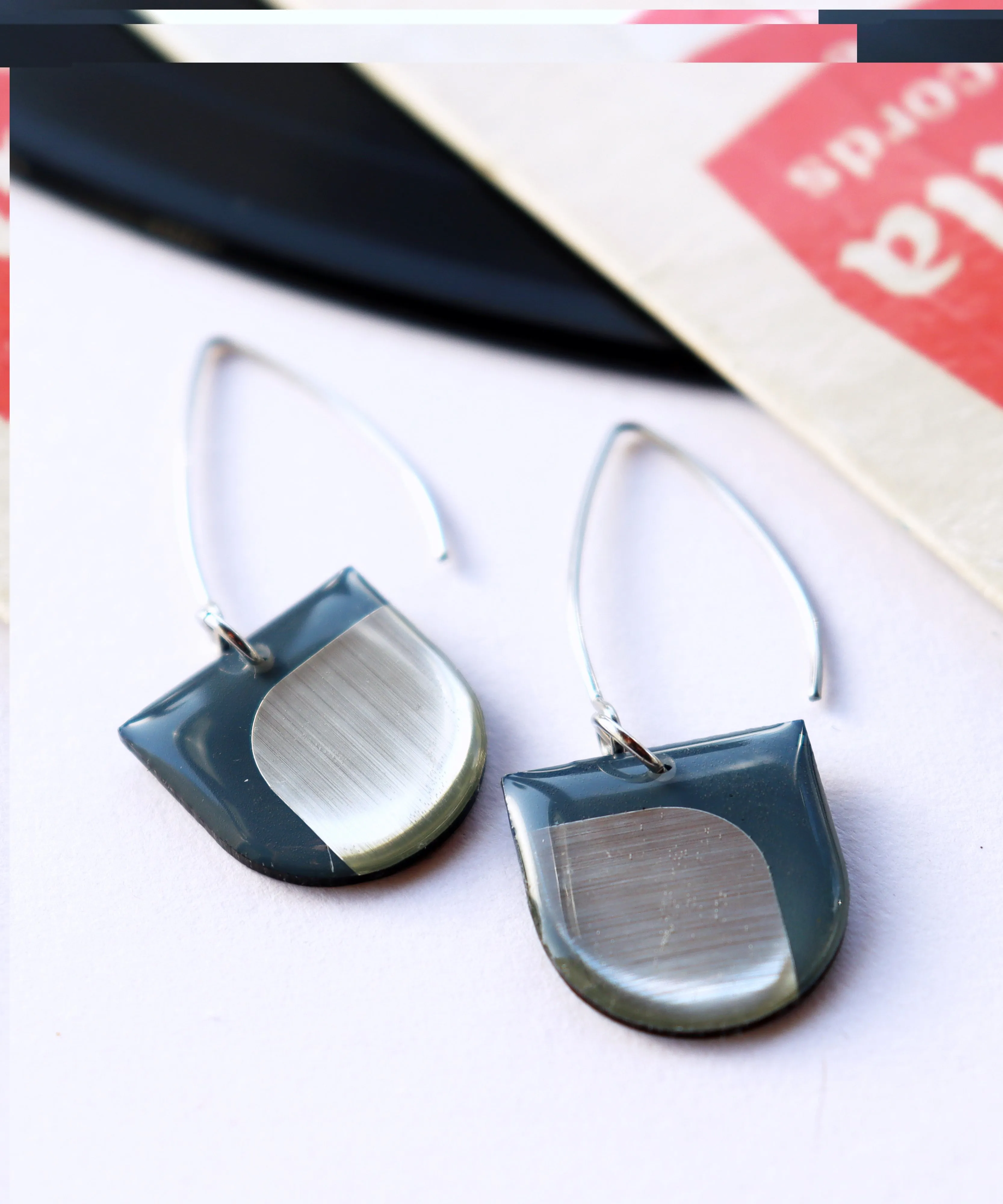 DEE in deep blue grey and silver / recycled fashion