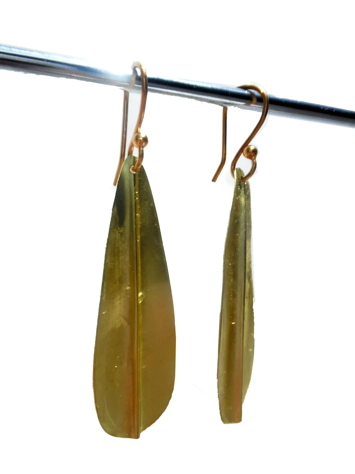 Earrings Gold On Brass Small Leaf By Sibilia