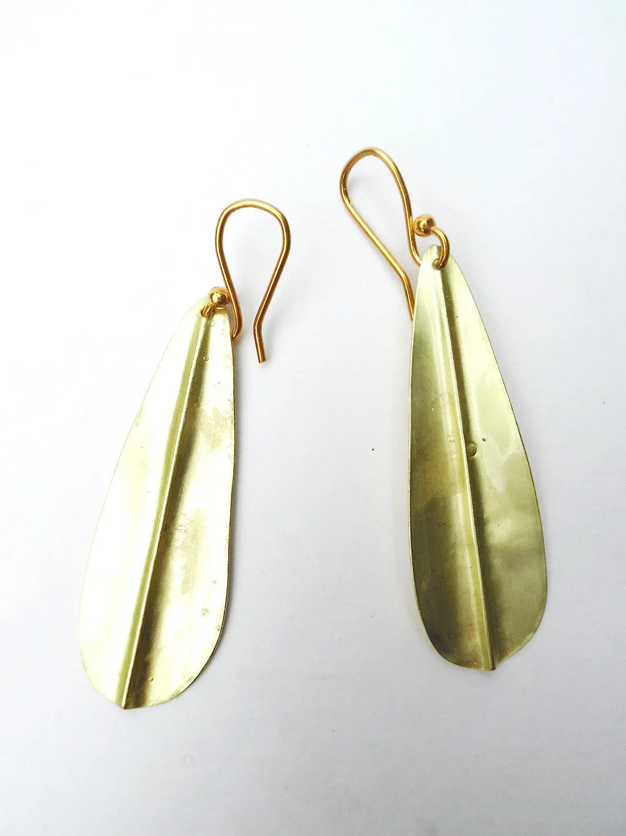 Earrings Gold On Brass Small Leaf By Sibilia