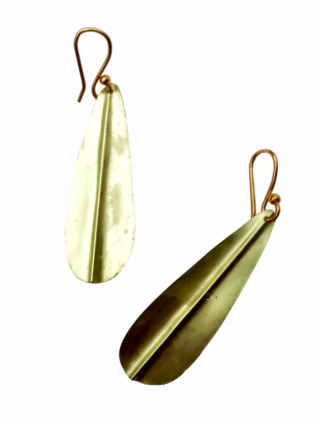 Earrings Gold On Brass Small Leaf By Sibilia