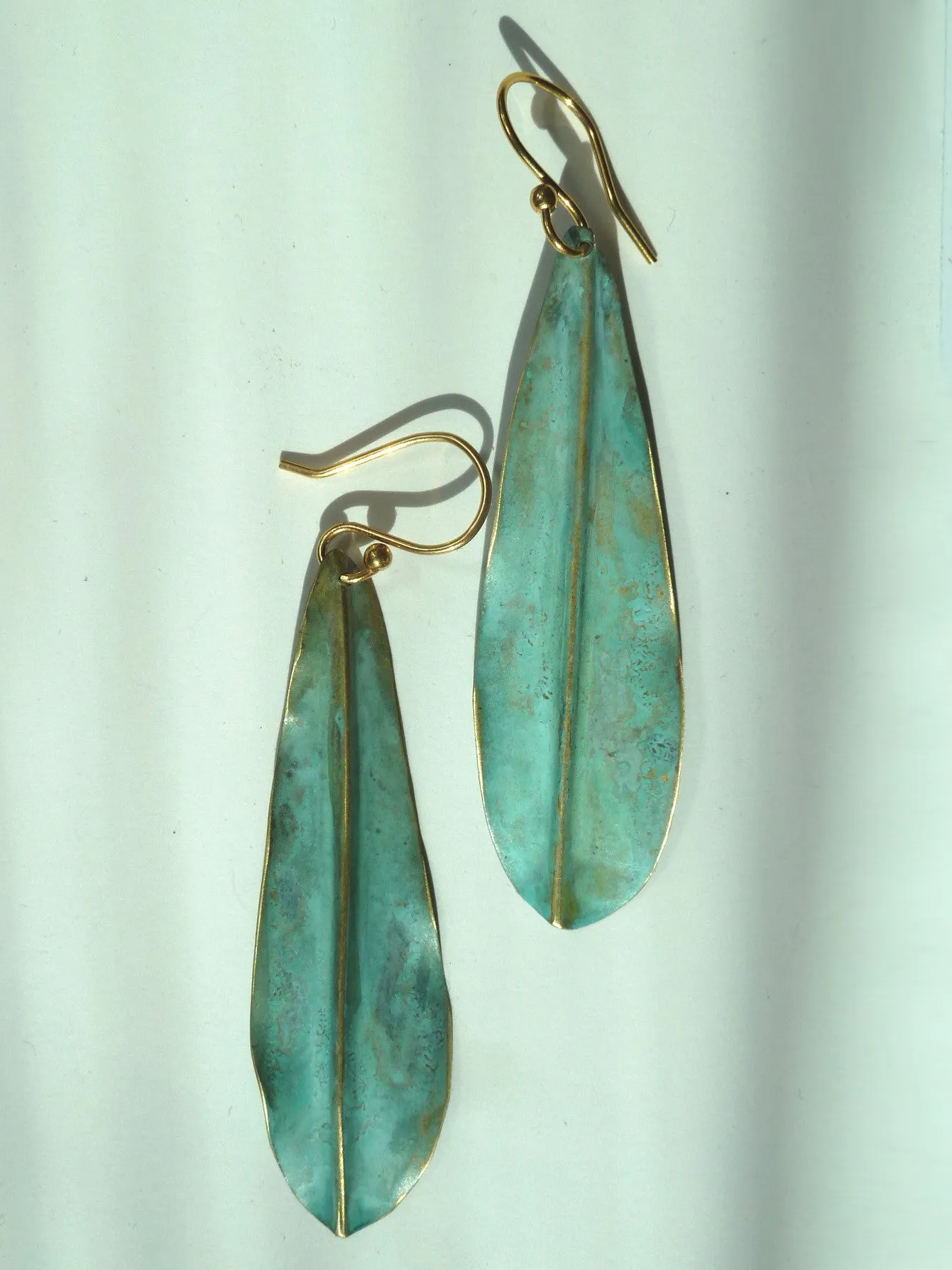 Earrings Gold On Brass Small Leaf By Sibilia
