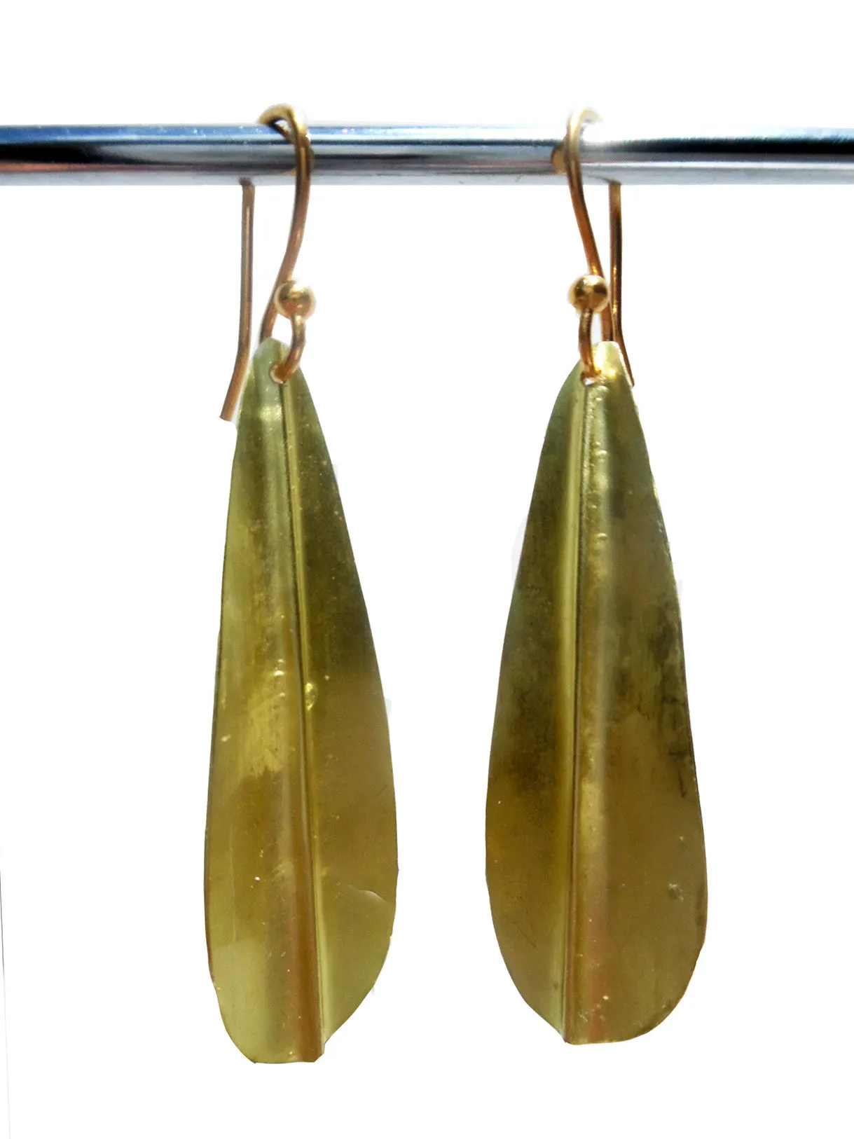 Earrings Gold On Brass Small Leaf By Sibilia