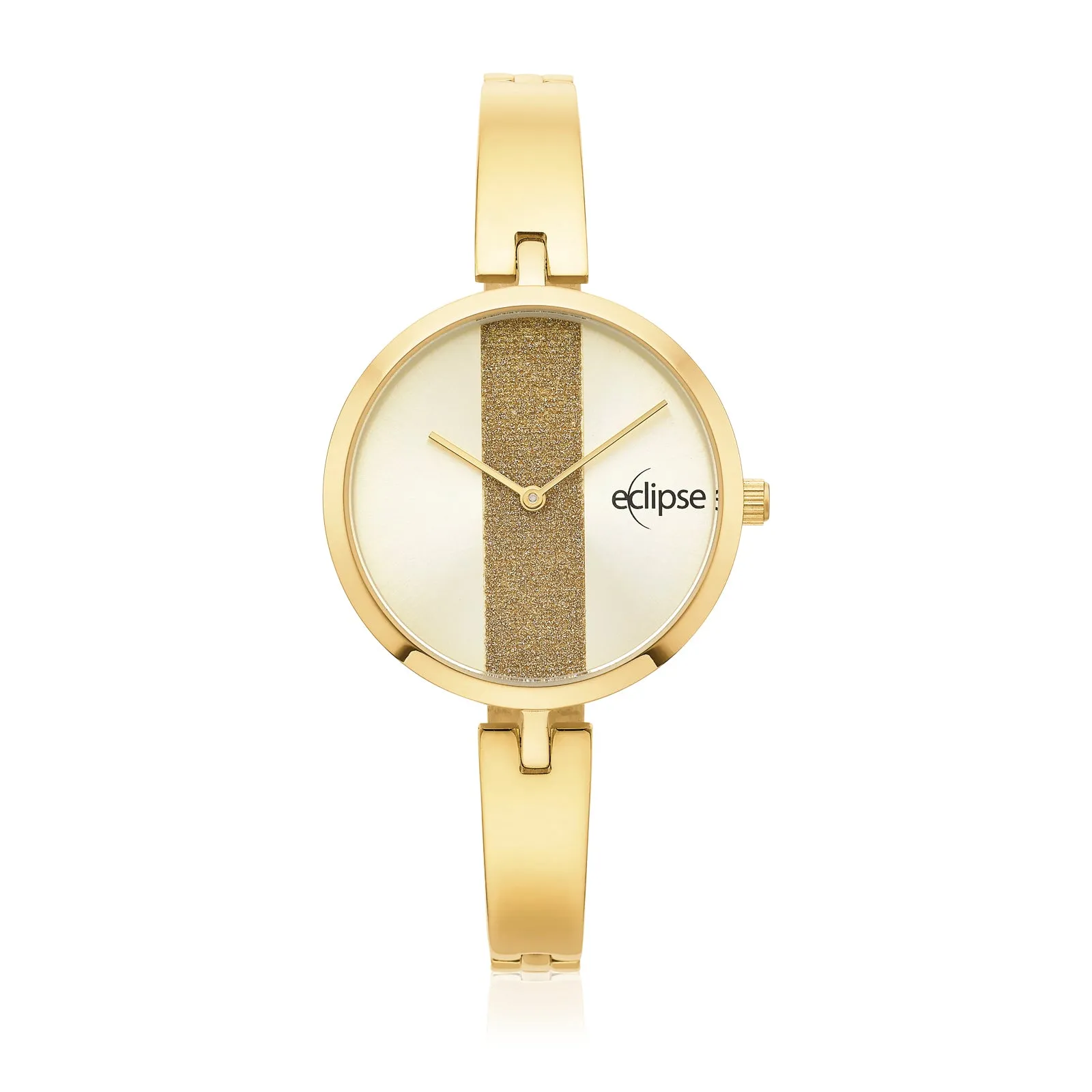 Eclipse 36mm Stainless Steel Gold Plated Glitter Dial Watch
