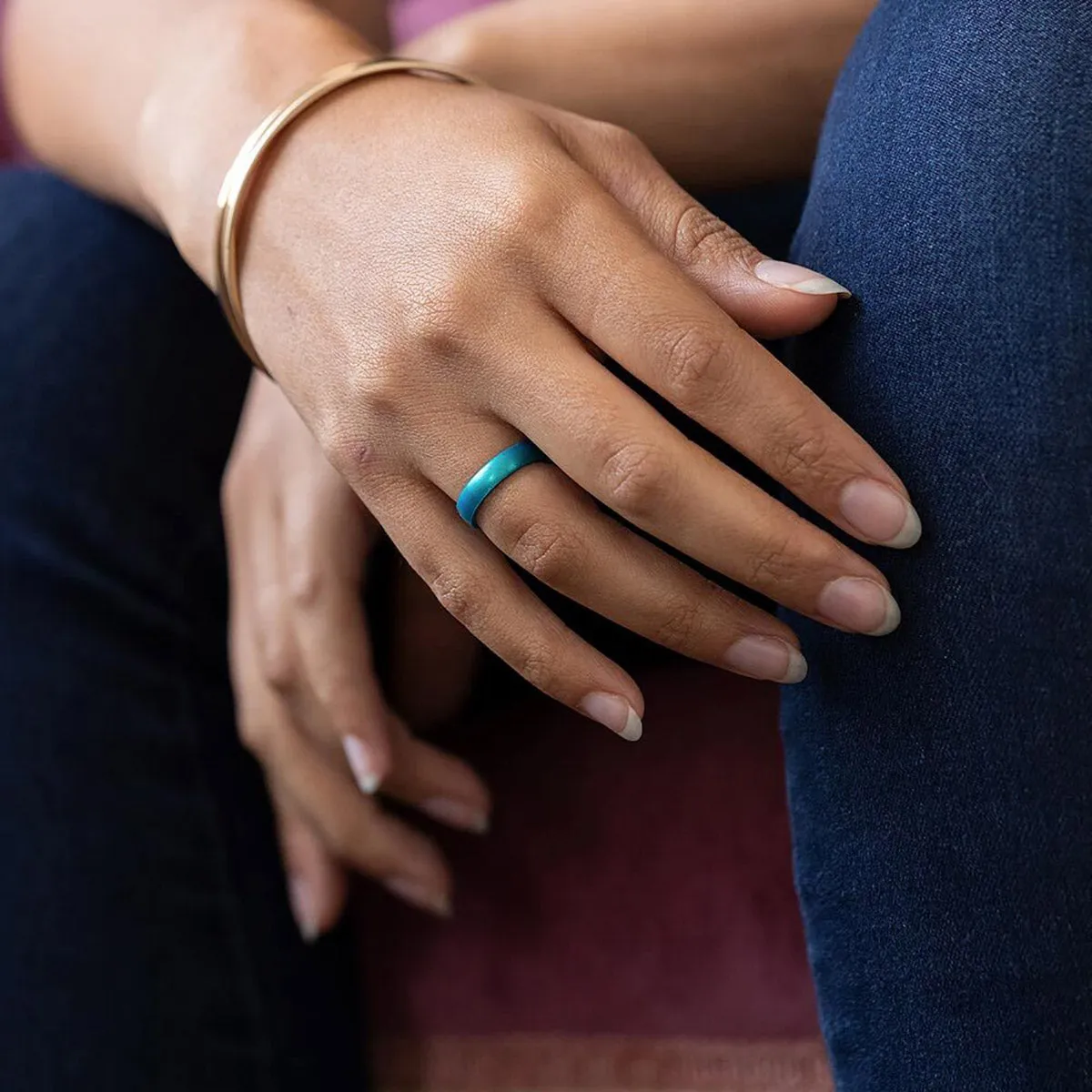 Enso Rings Thin Elements Series Silicone Ring - Peacock Quartz