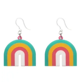 Exaggerated Rainbow Dangles Hypoallergenic Earrings for Sensitive Ears Made with Plastic Posts