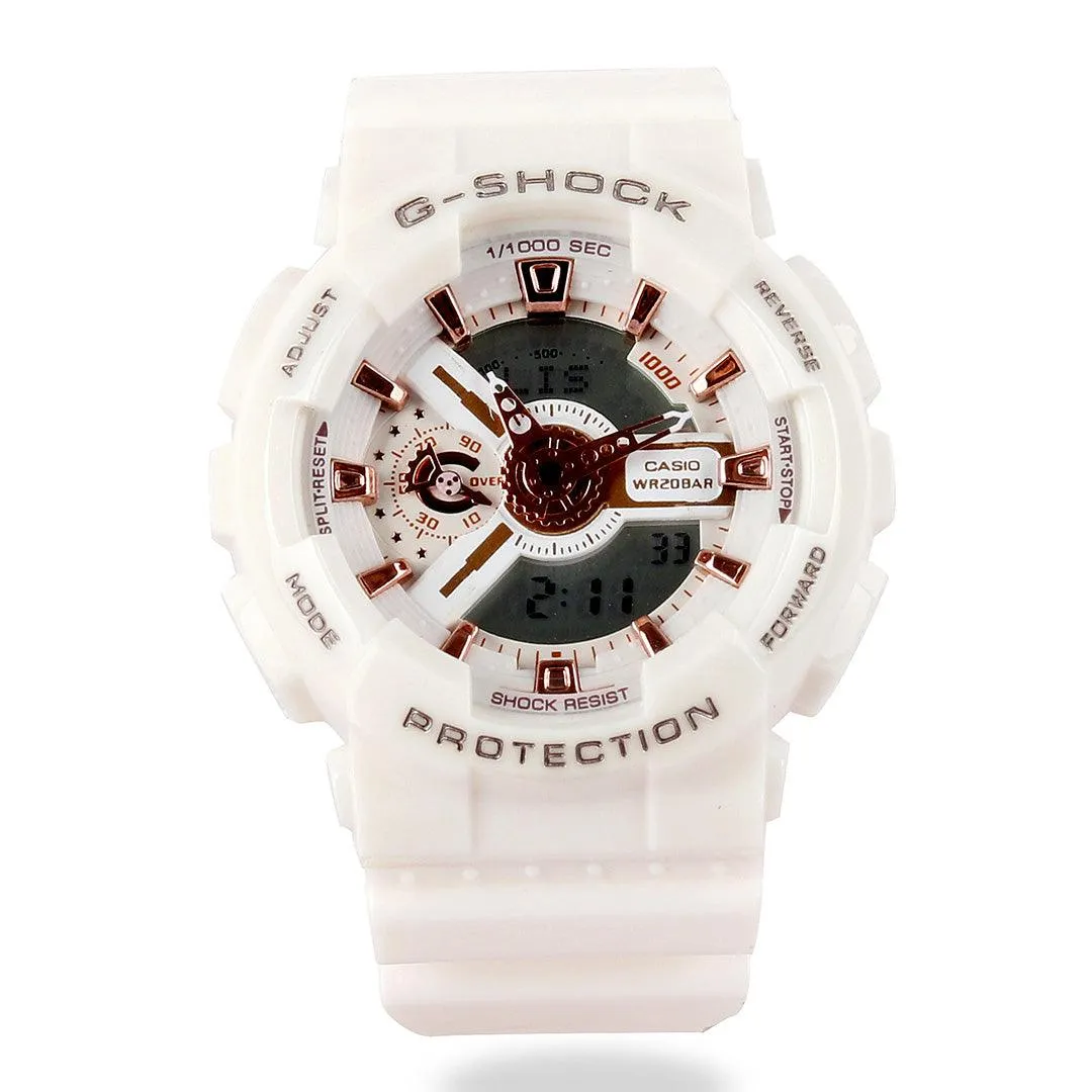 G-Shock Resin-Strap Ana-Digi White Watch