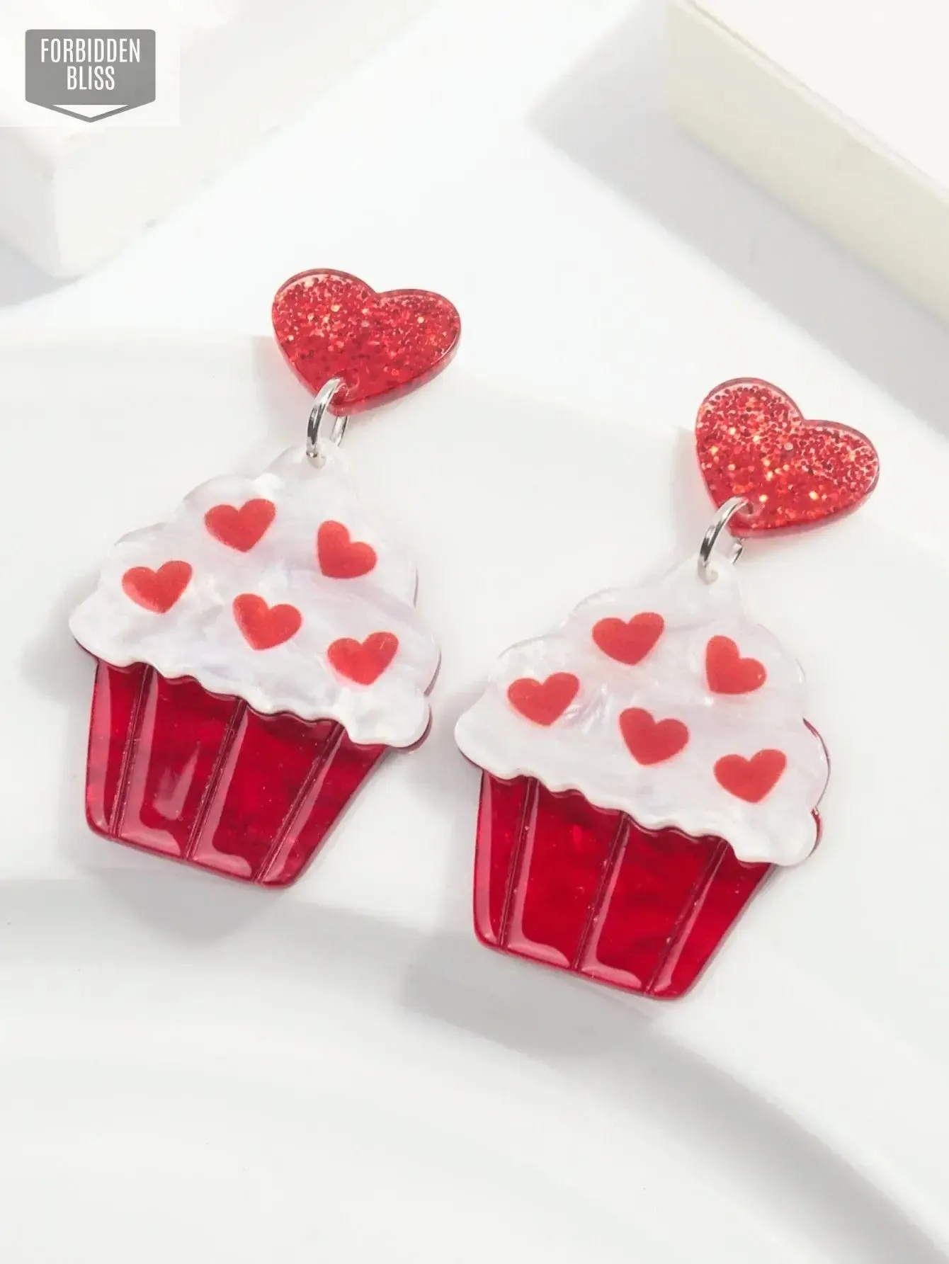 Glitter Heart Shape Earrings