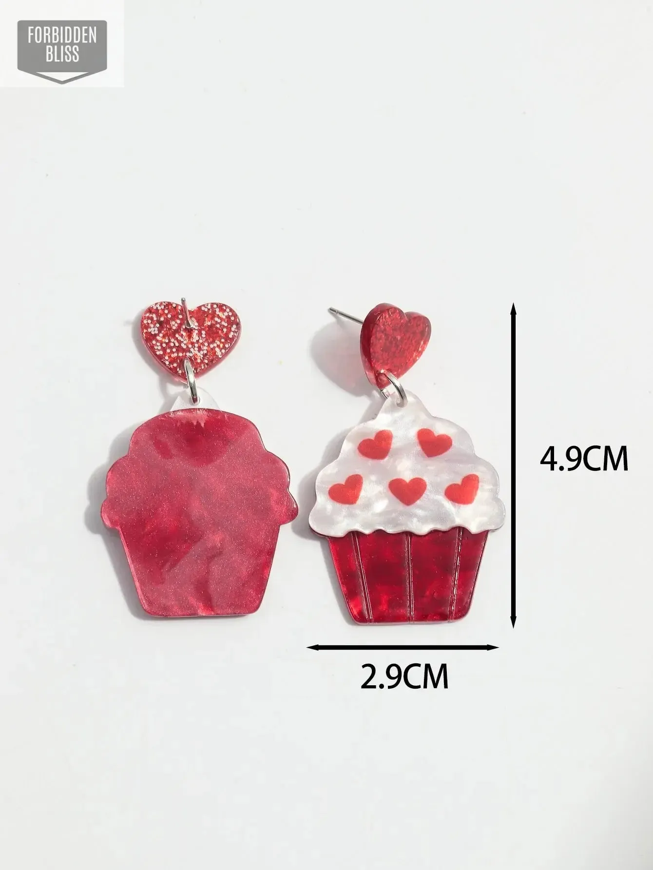 Glitter Heart Shape Earrings