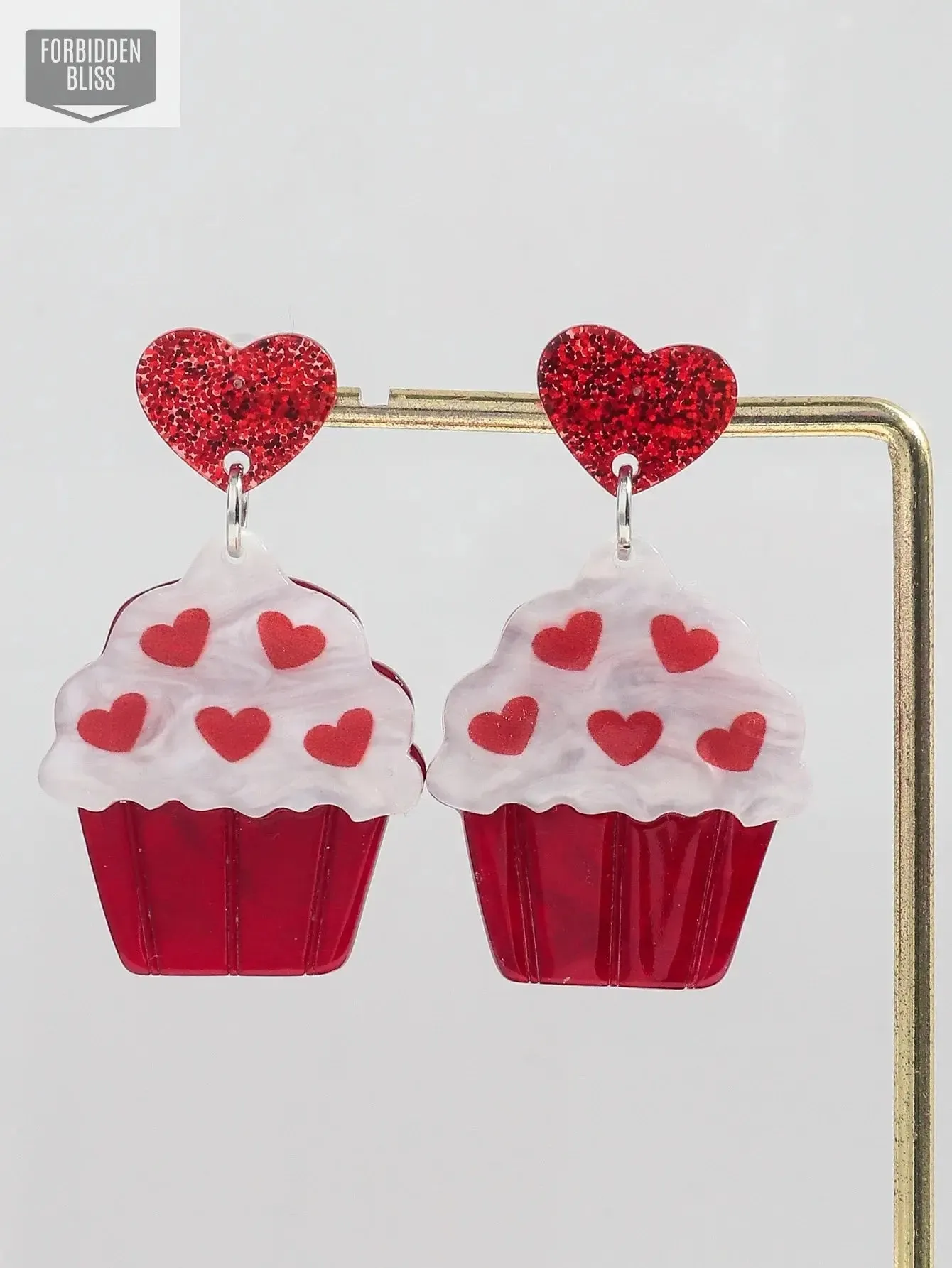 Glitter Heart Shape Earrings