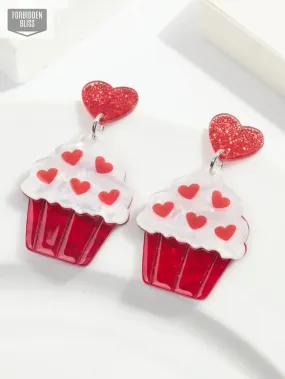 Glitter Heart Shape Earrings