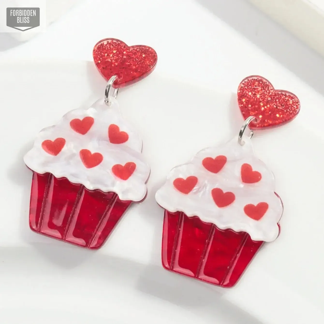 Glitter Heart Shape Earrings