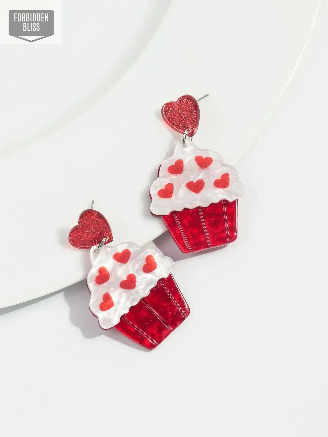 Glitter Heart Shape Earrings