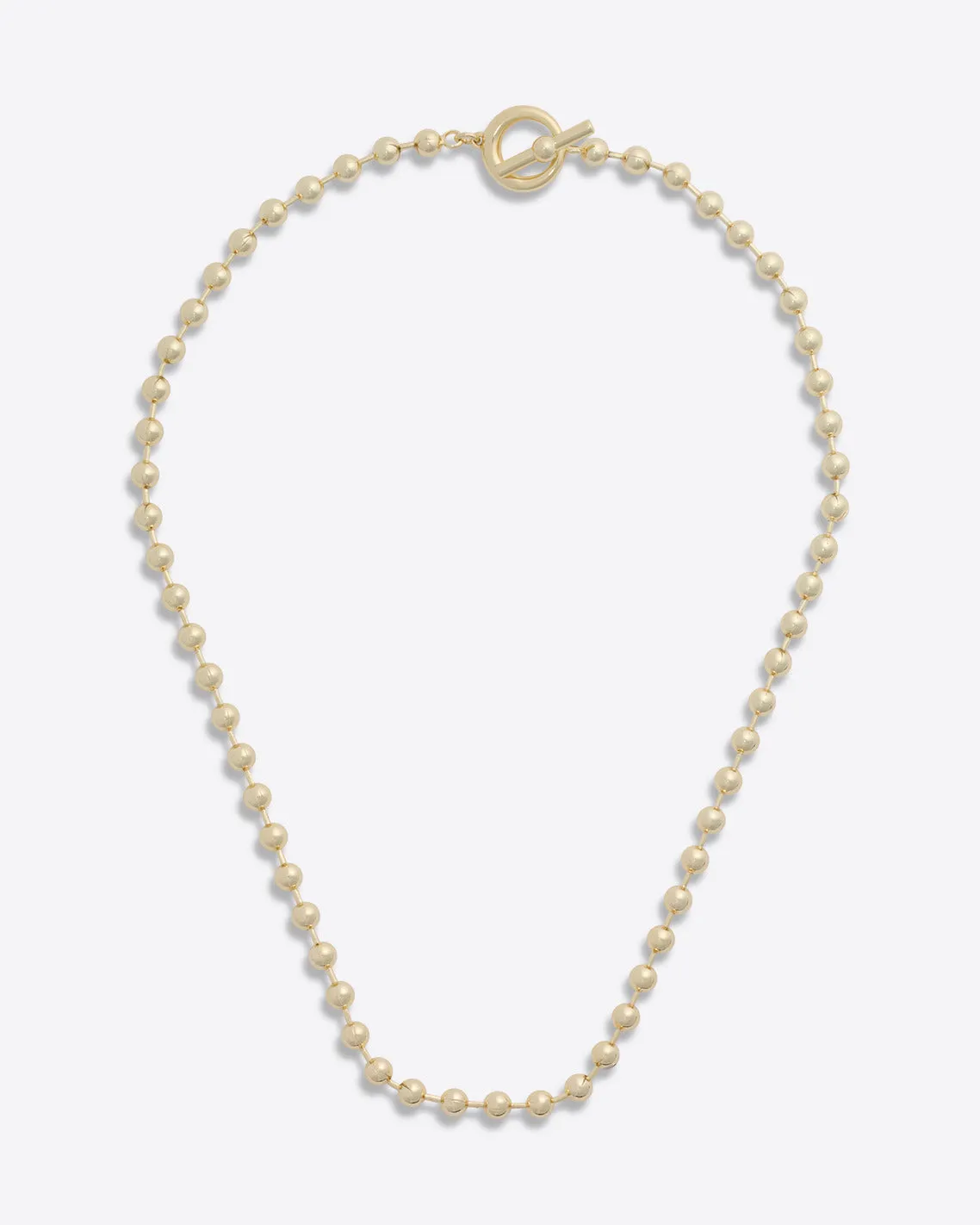 Gold Bead Toggle Necklace