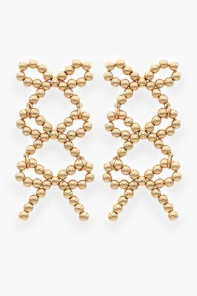 Gold Bow Design Earrings
