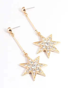 Gold Stick & Celestial Drop Earrings