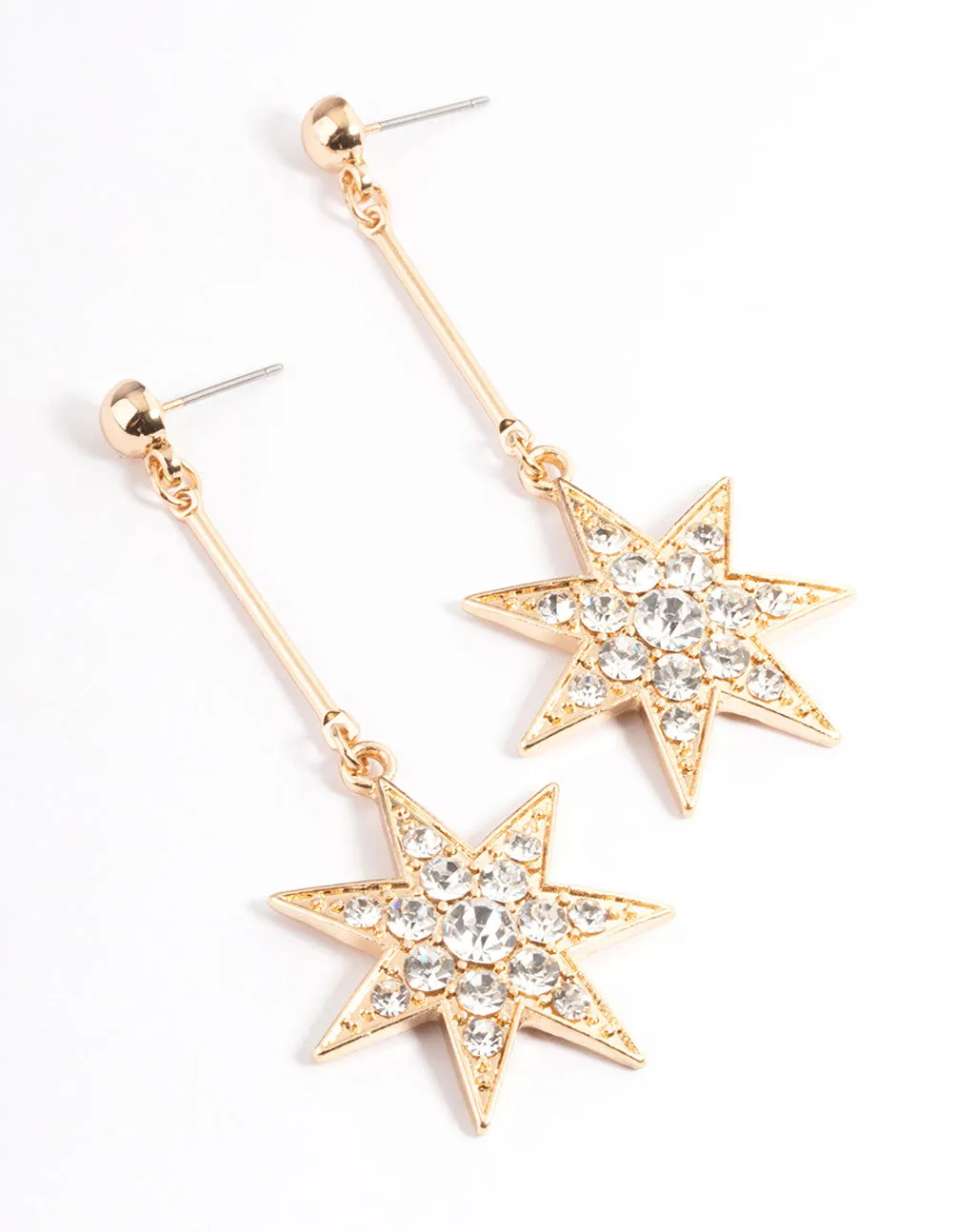 Gold Stick & Celestial Drop Earrings