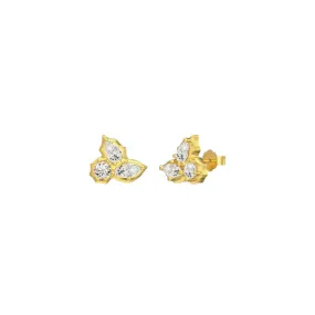 Gold Trio Stud Earrings