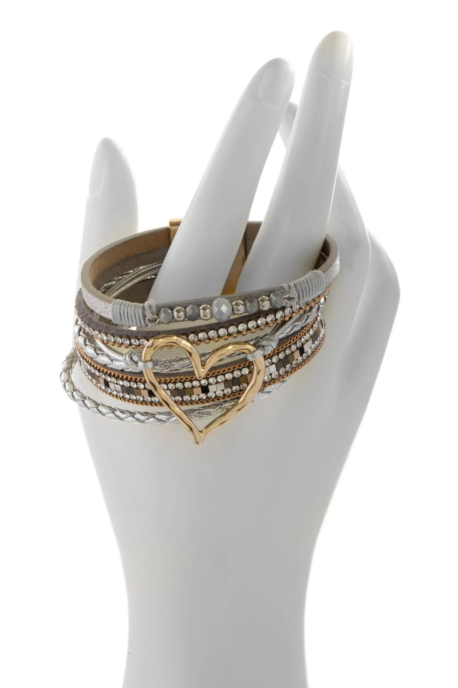 Golden Heart Beaded Bracelet