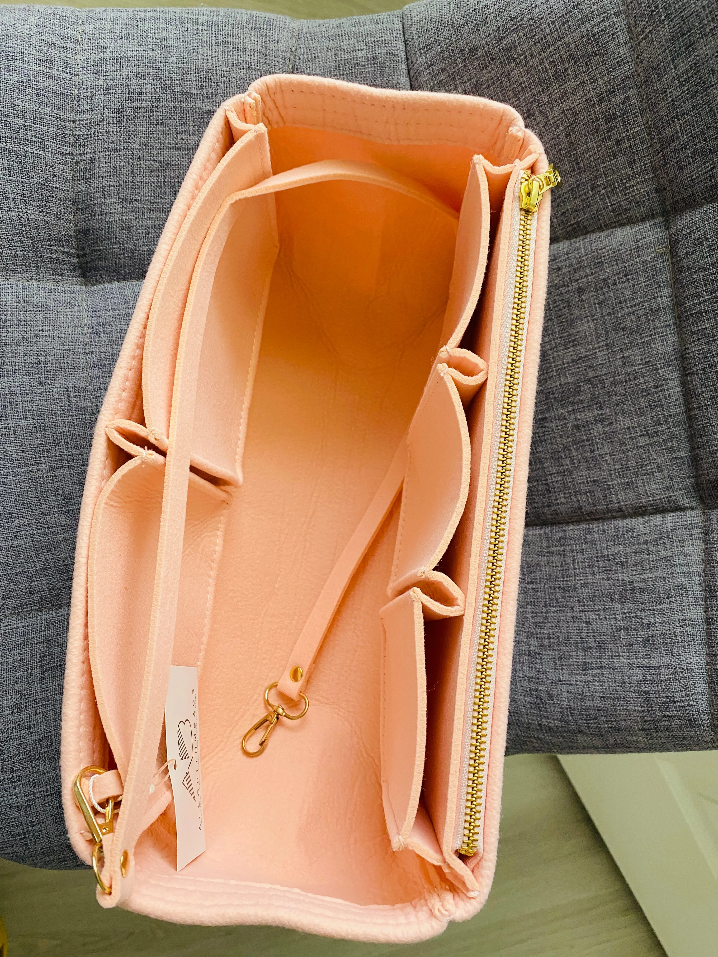 Graceful PM LV Purse Organizer Insert, Rose Ballerine, 3mm Felt, Shaper/Liner/Protector, Only @AlgorithmBags® for Louis Vuitton