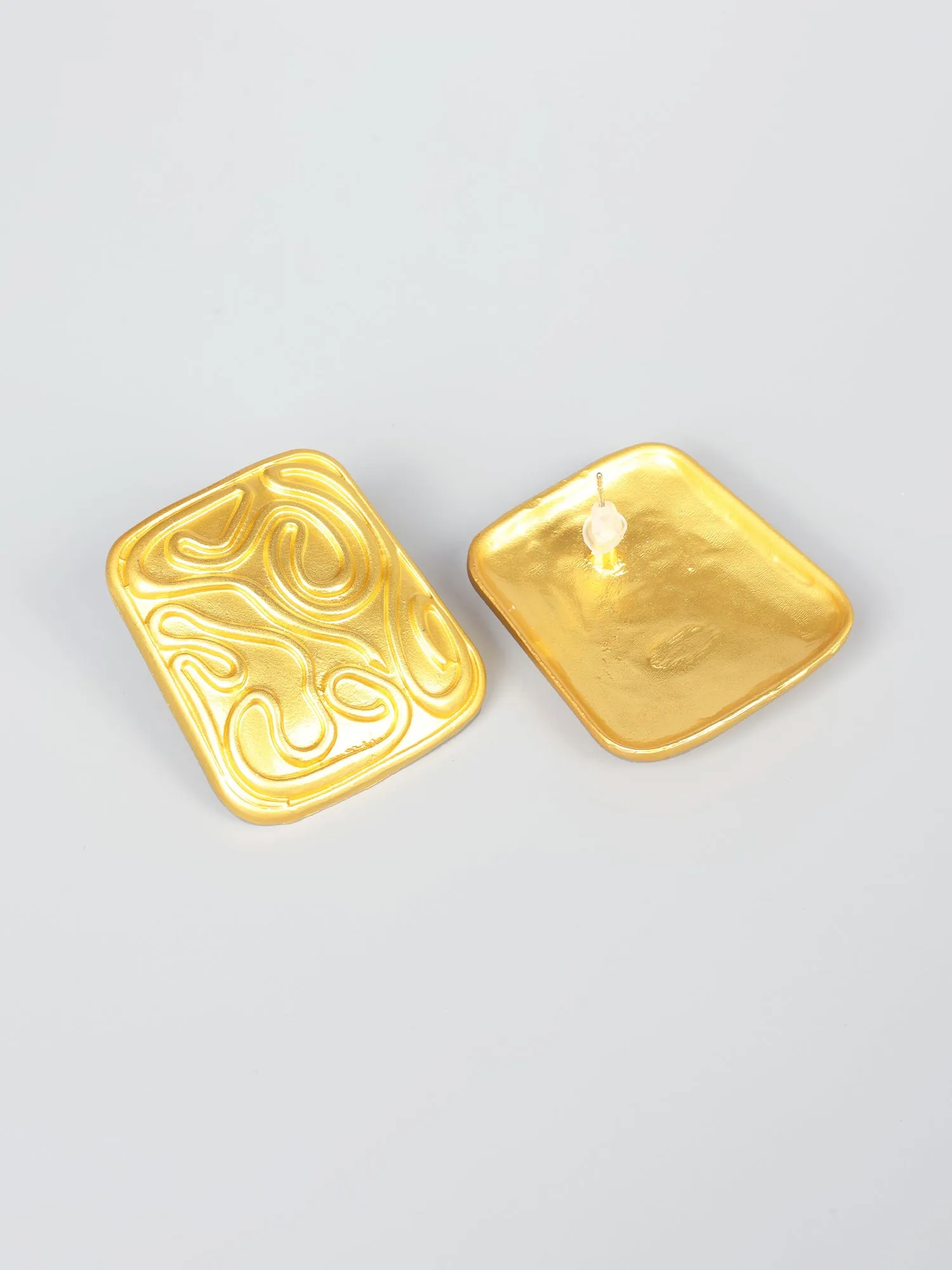 Handcrafted Gold Plated Brass Earrings