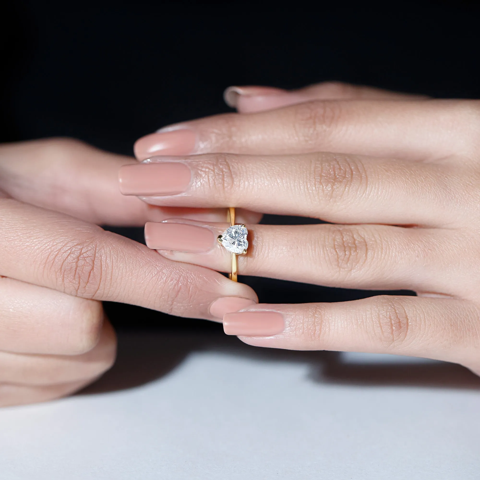 Heart Shape Moissanite Simple Solitaire Ring